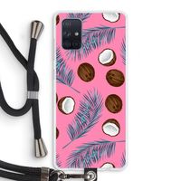 Kokosnoot roze: Samsung Galaxy A71 Transparant Hoesje met koord