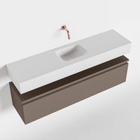 Toiletmeubel Mondiaz Andor | 120 cm | Meubelkleur Smoke | Lex vrijhangend wastafel Talc Midden | Zonder kraangat