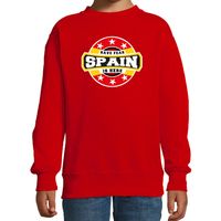 Have fear Spain is here / Spanje supporters sweater rood voor kids - thumbnail