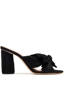 Loeffler Randall mules en cuir Penny 90 mm à design plissé - Noir