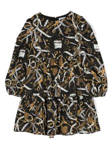 Moschino Kids robe manches longues à imprimé chaînes - Noir