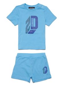 DSQUARED2 KIDS ensemble haut-short à logo imprimé - Bleu