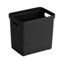 Zwarte opbergboxen/opbergmanden 25 liter kunststof   - - thumbnail