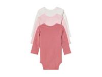 lupilu 3 baby rompers (Wit/roze, 50/56)