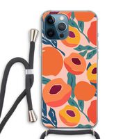 Perzik: iPhone 12 Pro Max Transparant Hoesje met koord