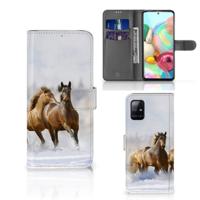 Samsung Galaxy A71 | Telefoonhoesje | Met pasjeshouder | Paarden