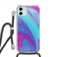 Zweverige regenboog: iPhone 11 Transparant Hoesje met koord