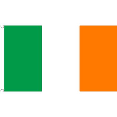Ierland vlag in mega groot formaat - 150 x 240 cm - polyester - met ophang ringen