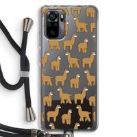 Alpacas: Xiaomi Redmi Note 10 Pro Transparant Hoesje met koord