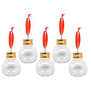 Kerstballen - vulbaar - voor likeur/drank/vloeistof - 18x st - 50 ml - kunststof - 6 cm