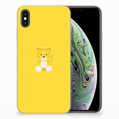 Apple iPhone Xs Max Telefoonhoesje met Naam Baby Leopard Apple iPhone Xs Max Telefoonhoesje met Naam Baby Leopard