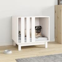 Hondenhok 60x45x57 cm massief grenenhout wit