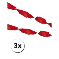 3 rode crepe papier slingers 5 m   -
