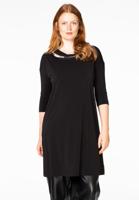 Yoek Dress zip neck | Zwart | Maat 50/52