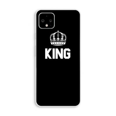King zwart: Pixel 4 XL Transparant Hoesje
