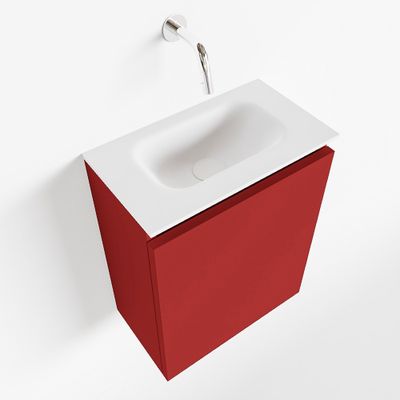 Toiletmeubel Mondiaz Ture | 40 cm | Meubelkleur Fire | Eden wastafel Talc Midden | Zonder kraangat