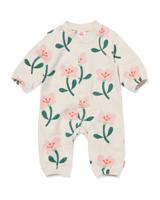 HEMA Newborn Jumpsuit Sweat Met Bloemen Ecru (ecru)