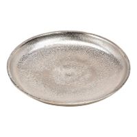 Woondecoratie aluminium dienblad/plateau zilver rond 20 cm - thumbnail