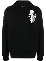 Philipp Plein Gothic Plein logo-flocked cotton hoodie - Noir - thumbnail