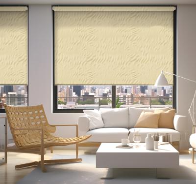 Beige zandtextuur rolgordijn woonkamer