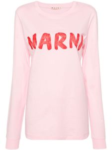 Marni t-shirt en coton à logo imprimé - Rose