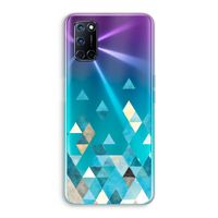 Gekleurde driehoekjes blauw: Oppo A72 Transparant Hoesje