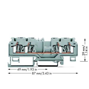 WAGO 880-831/999-940 Doorgangsklem 5 mm Spanveer Toewijzing: L Grijs 50 stuk(s)