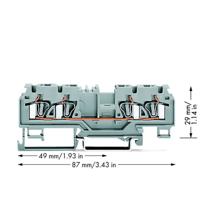 WAGO 880-831/999-940 Doorgangsklem 5 mm Spanveer Toewijzing: L Grijs 50 stuk(s)