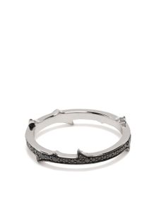 Stephen Webster bague Thorn Stem en or blanc 18ct pavée de diamants - Noir