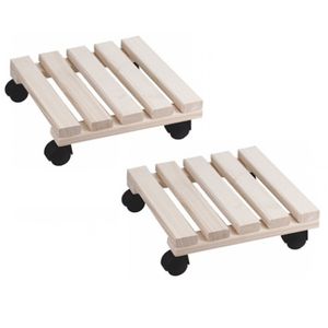 Set van 2x stuks planten trolleys / multirollers 30 x 30 cm