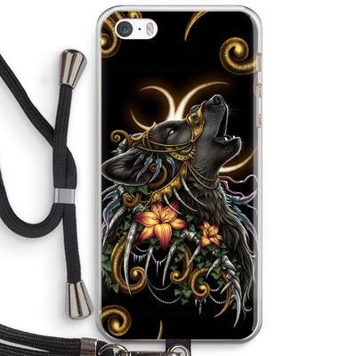 Huilende Wolf: iPhone 5 / 5S / SE Transparant Hoesje met koord
