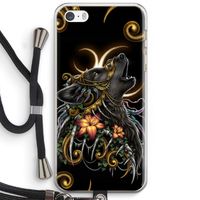 Huilende Wolf: iPhone 5 / 5S / SE Transparant Hoesje met koord