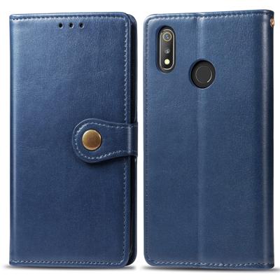 Retro effen kleur lederen gesp mobiele telefoon bescherming lederen draagtas met Lanyard & fotolijstjes & kaartsleuf & portemonnee & beugel functie vo