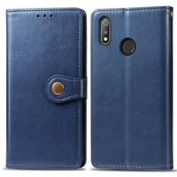 Retro effen kleur lederen gesp mobiele telefoon bescherming lederen draagtas met Lanyard & fotolijstjes & kaartsleuf & portemonnee & beugel functie vo
