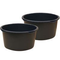 Set van 3x stuks flexibele kunststof bakken/emmers/kuipen 90 liter diameter 65,5 cm zwart