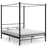 Hemelbedframe metaal zwart 160x200 cm