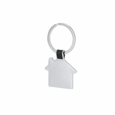 Sleutelhanger met klein huisje - zilver - metaal - 3.5 x 3 cm - eigen huis/nieuw huis