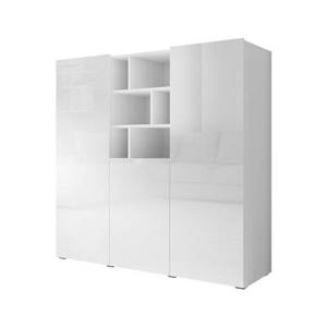 Meubella Dressoir Arizona - Wit - 132 cm - Hoog