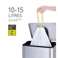 Afvalzak EKO MDPE type C met trekband 45x50cm 10-15L wit rol à 20 stuks