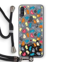 Kleurrijke katten: Samsung Galaxy A11 Transparant Hoesje met koord