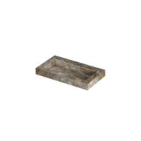 INK Pitch Wastafel keramische slab bak met drain en front en side skirts 1 kraangat 80x45x9 Earth glossy
