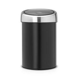 Brabantia Touch Bin wandafvalemmer 3 liter met kunststof binnenemmer - Matt Black / Matt Steel