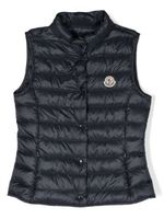 Moncler Enfant gilet matelassé à patch logo - Bleu - thumbnail