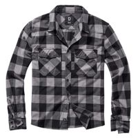 Check Shirt Black-Charcoal Flanel Overhemd Heren