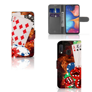 Samsung Galaxy A20e Wallet Case met Pasjes Casino