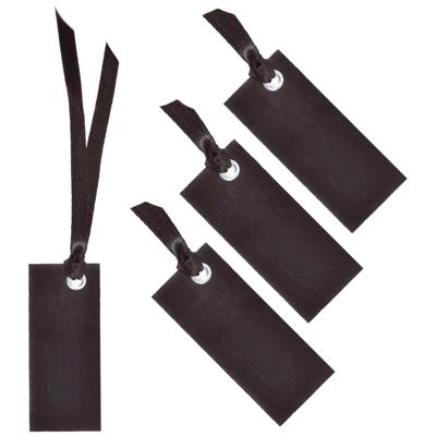 Santex Cadeaulabels met lintje - set 48x stuks - zwart - 3 x 7 cm - naam tags