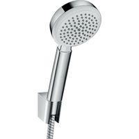 Hansgrohe Crometta 100 Porter`S badset met Crometta 100 1jet handdouche met wandhouder met MetaflexC doucheslang 125cm wit/chroom 26664400