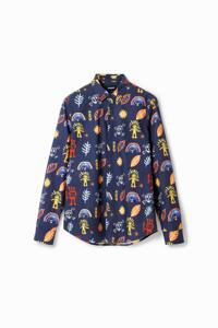 Arty shirt van popeline - BLUE - XXL