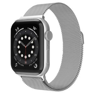 Bandje geschikt voor Apple Watch 42/44MM - Geschikt voor Series 1/2/3/4/5/6/7/8/9/SE/Ultra 1&2 - Maat One Size - Horlogebandje - Milanees - Zilver