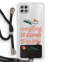 Optimistic flower girl: Samsung Galaxy A22 4G Transparant Hoesje met koord